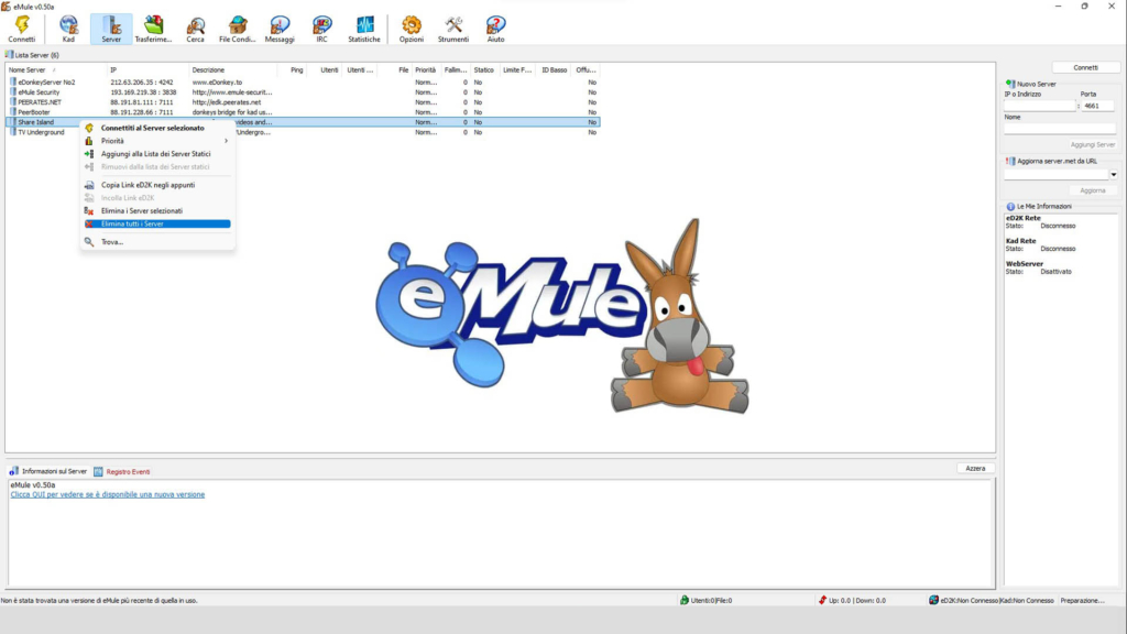 eMule - Lista aggiornata dei server - Febbraio 2023