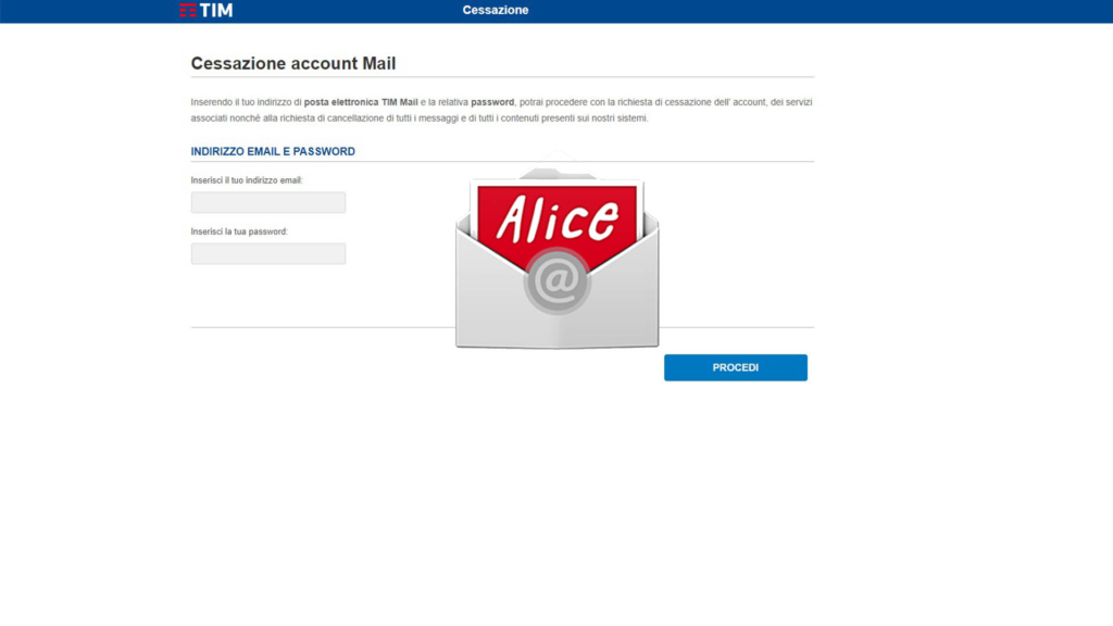 Come cancellare definitivamente un account alice mail